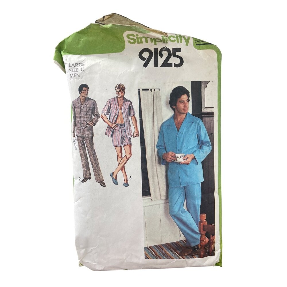 Simplicity 9125 Pajama Sewing Pattern Size Large Long & Short Sleeves Pants CUT